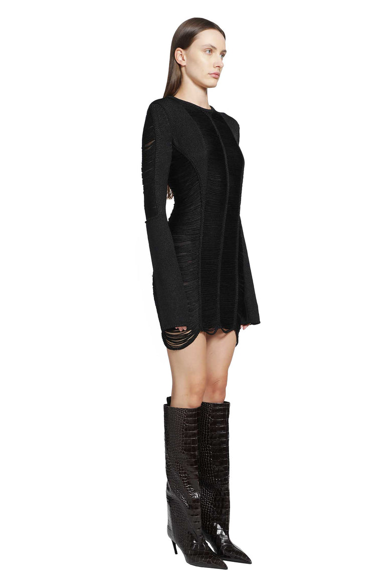 
              THE ATTICO Fringed Viscose Mini Dress woman
            