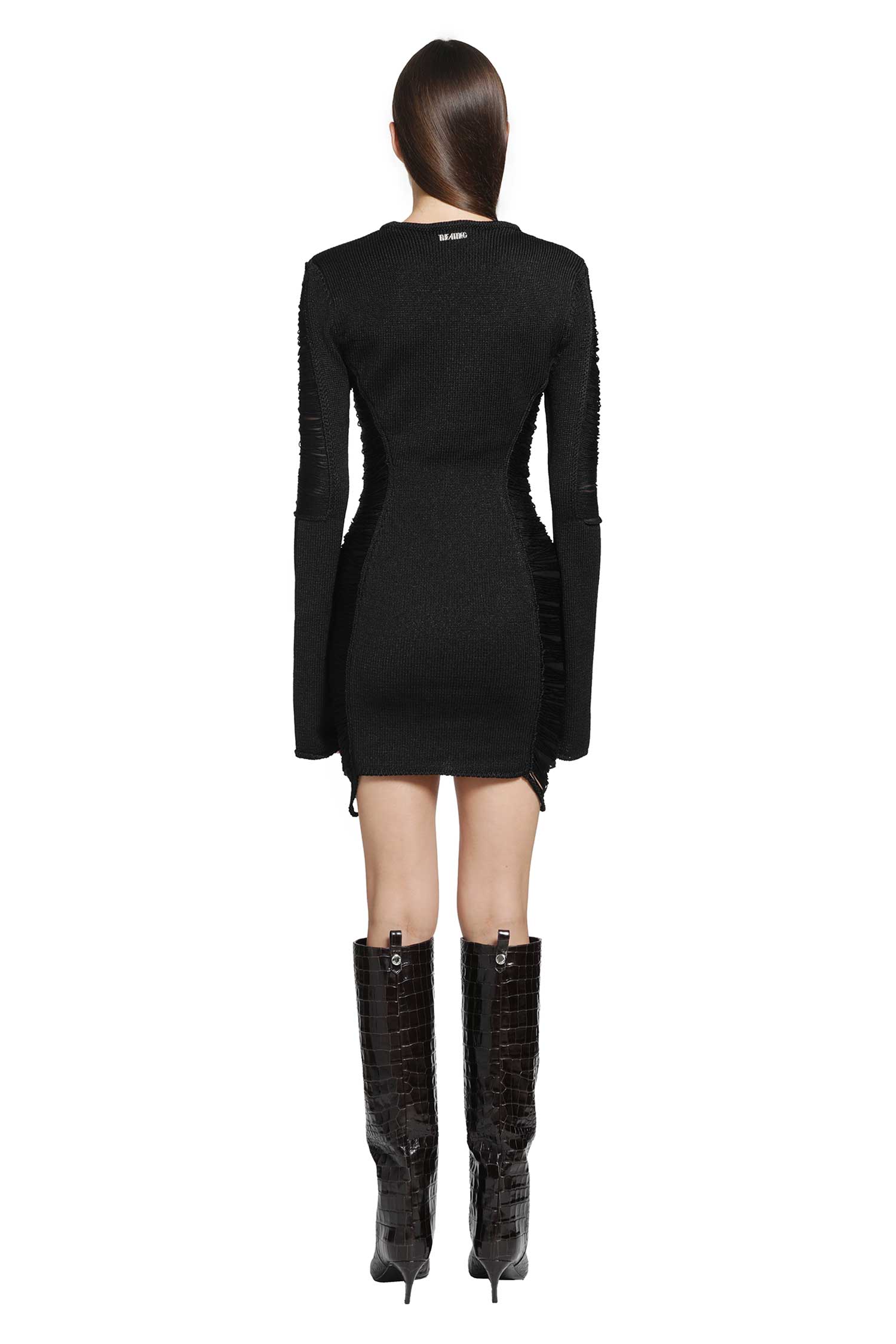 Fringed Viscose Mini Dress