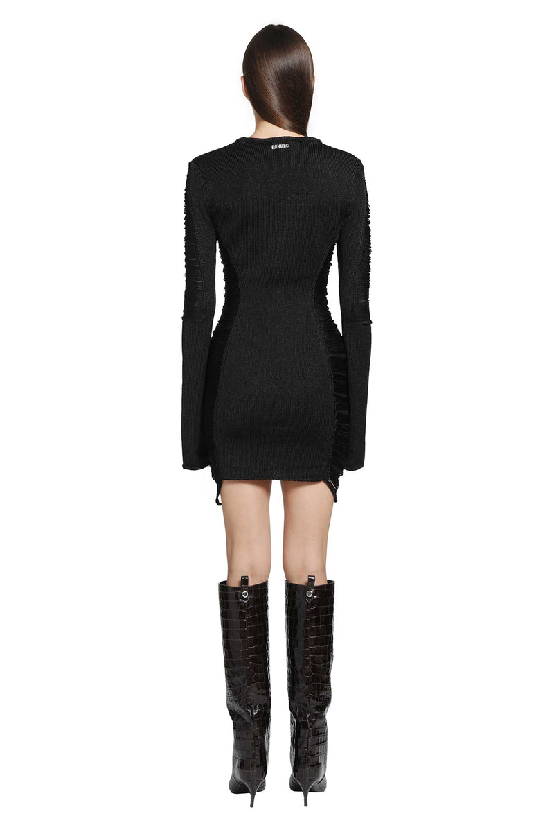THE ATTICO Fringed Viscose Mini Dress woman