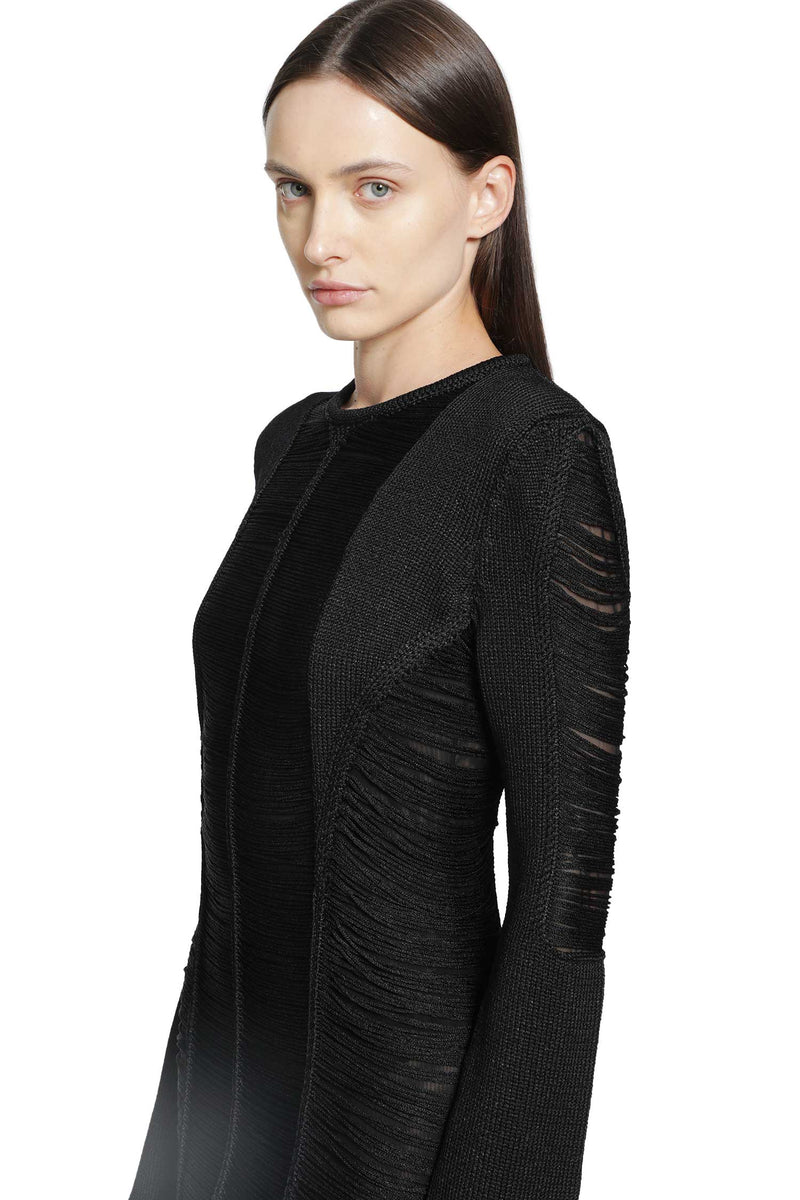 THE ATTICO Fringed Viscose Mini Dress woman
