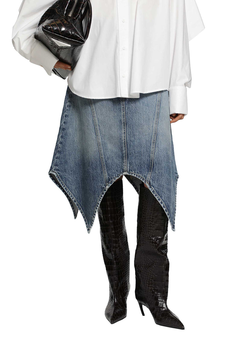 THE ATTICO Denim Midi Skirt woman