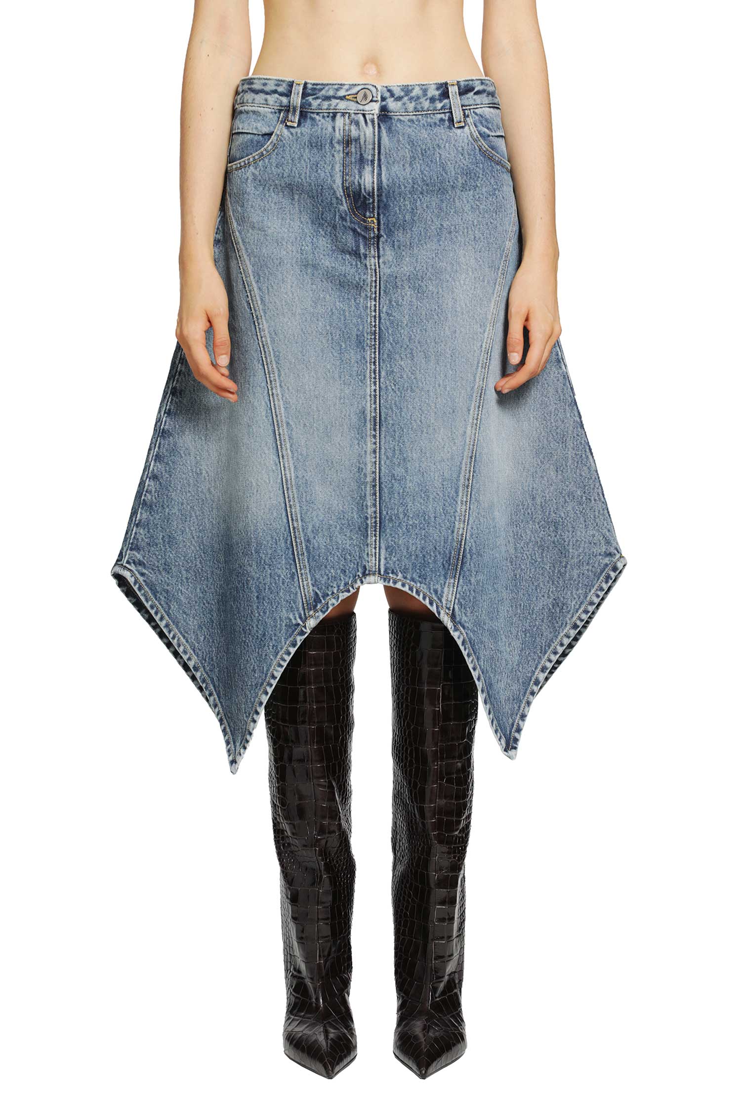 THE ATTICO Denim Midi Skirt woman