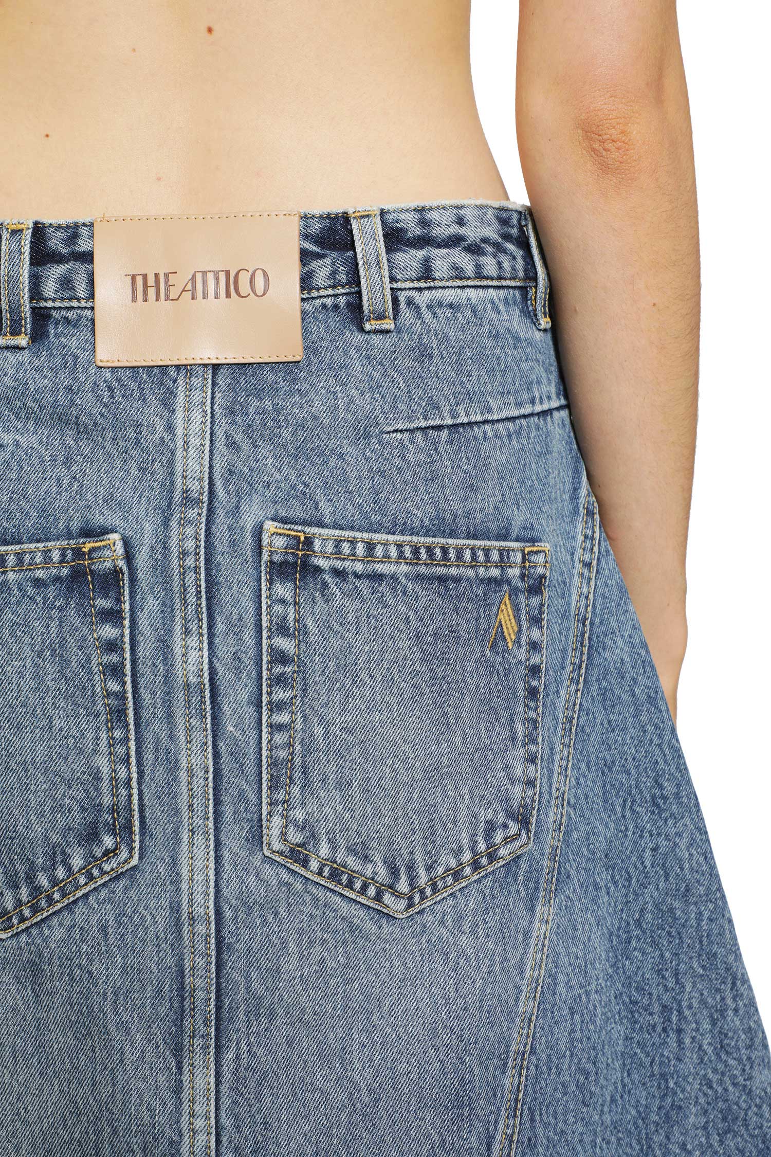 THE ATTICO Denim Midi Skirt woman