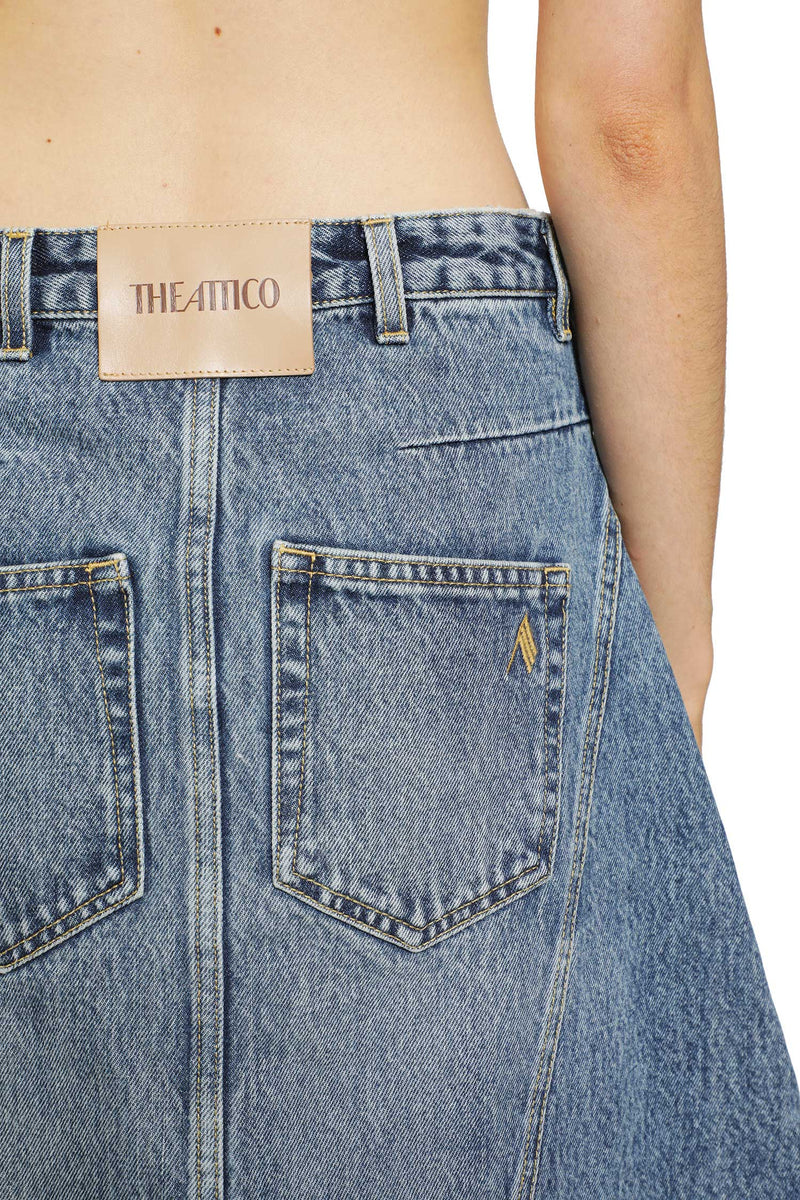 THE ATTICO Denim Midi Skirt woman