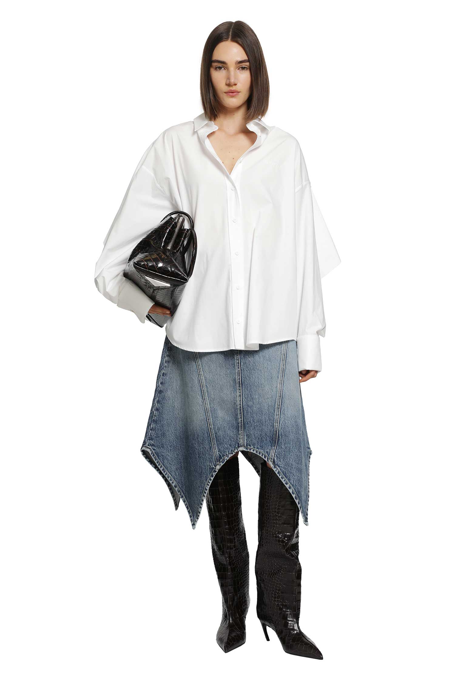 THE ATTICO Denim Midi Skirt woman