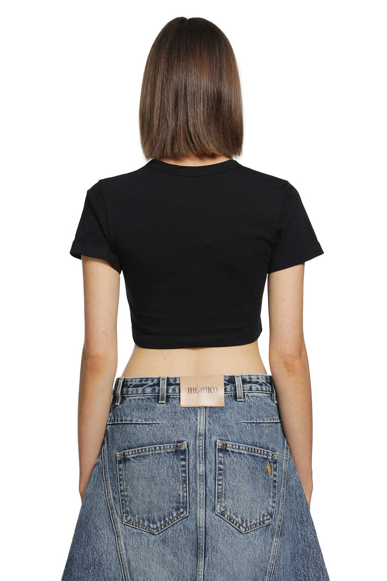 THE ATTICO Contour Bust Cropped T-Shirt woman