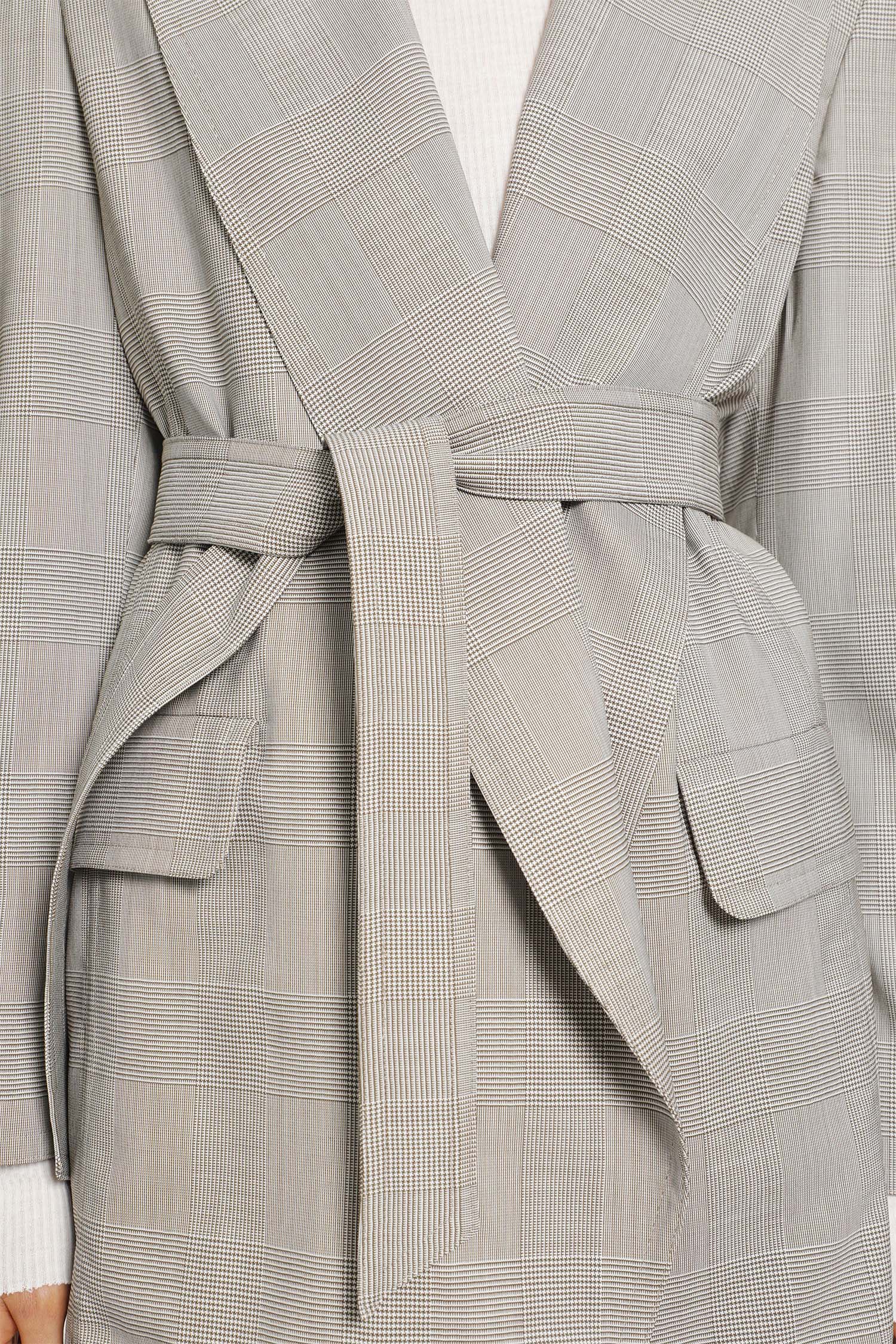 MAX MARA Glen Plaid Wool Robe-inspired Coat woman