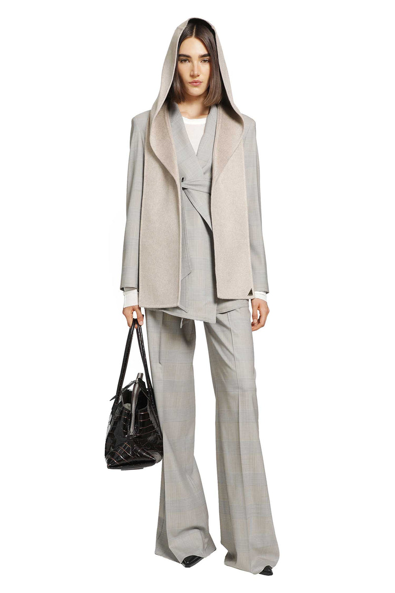 MAX MARA Glen Plaid Wool Trousers woman