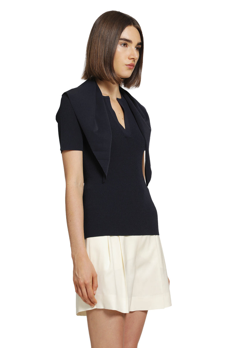 
              MAX MARA Tie-Detailed Ribbed-Knit T-Shirt woman
            