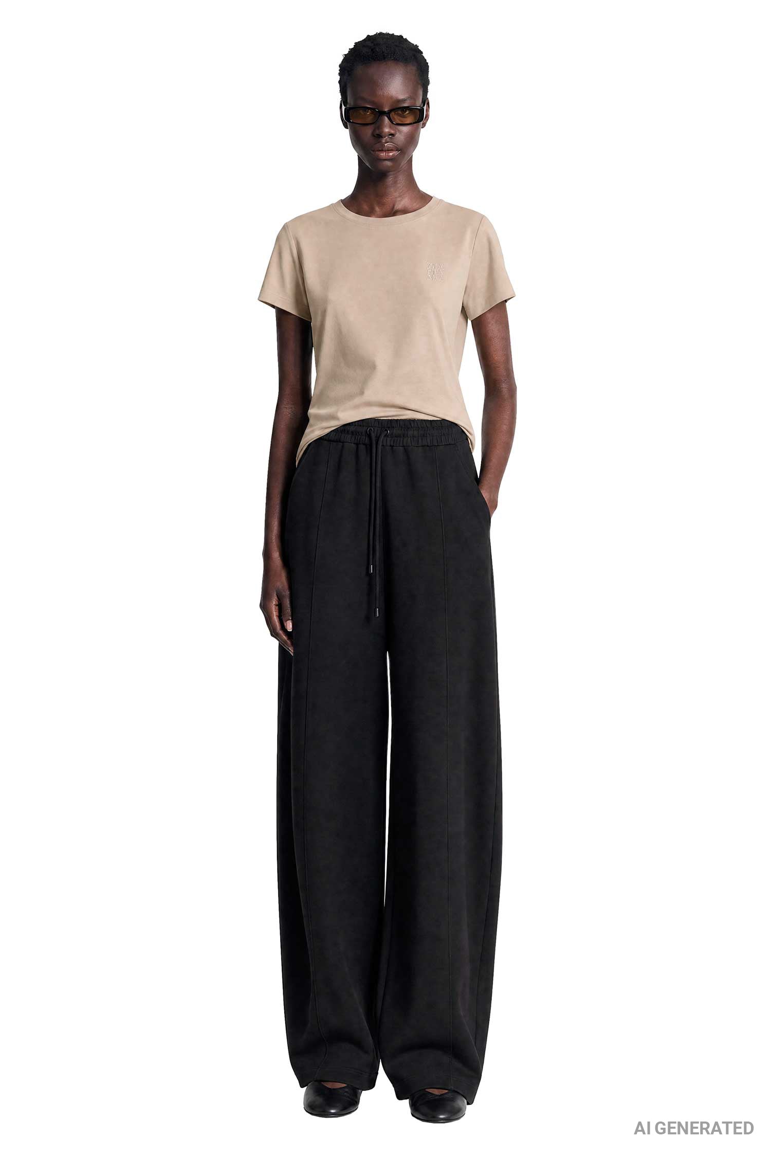 Technical Jersey Wide Pants