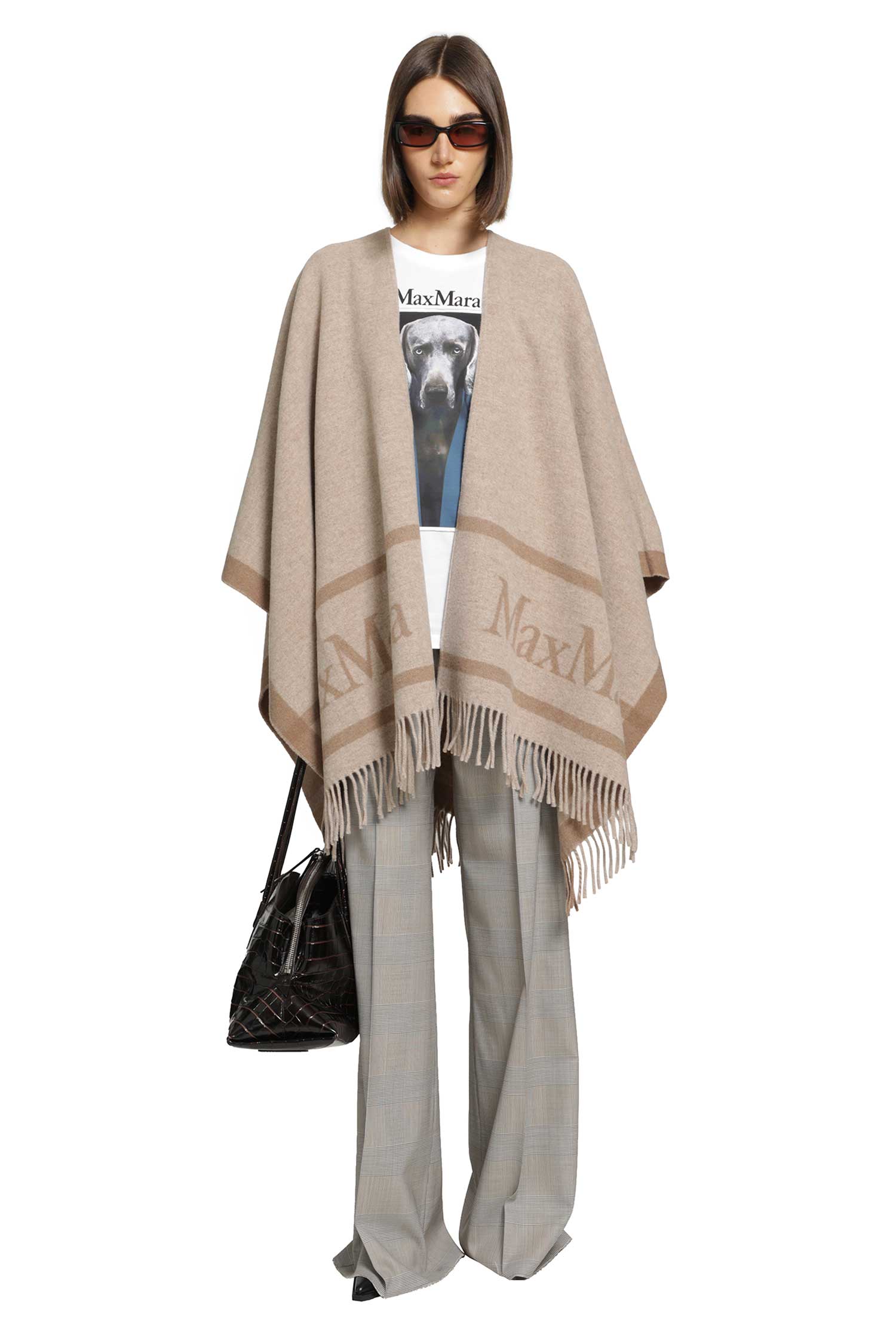 Jacquard Wool Poncho