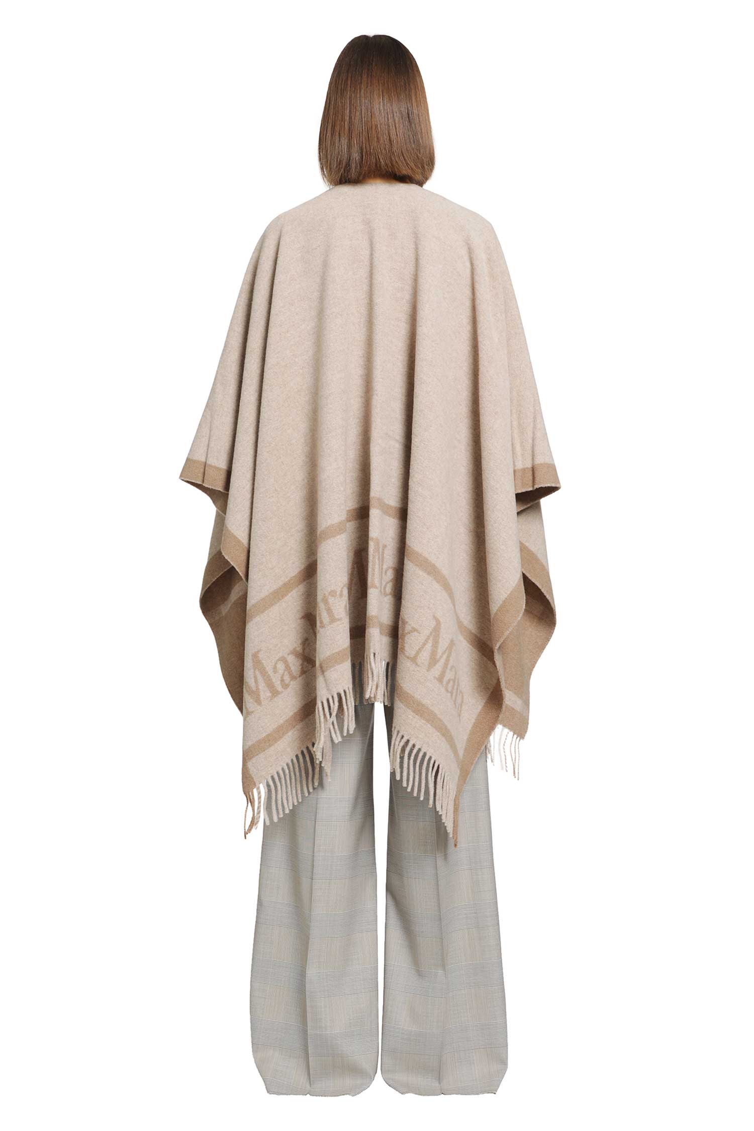 Jacquard Wool Poncho