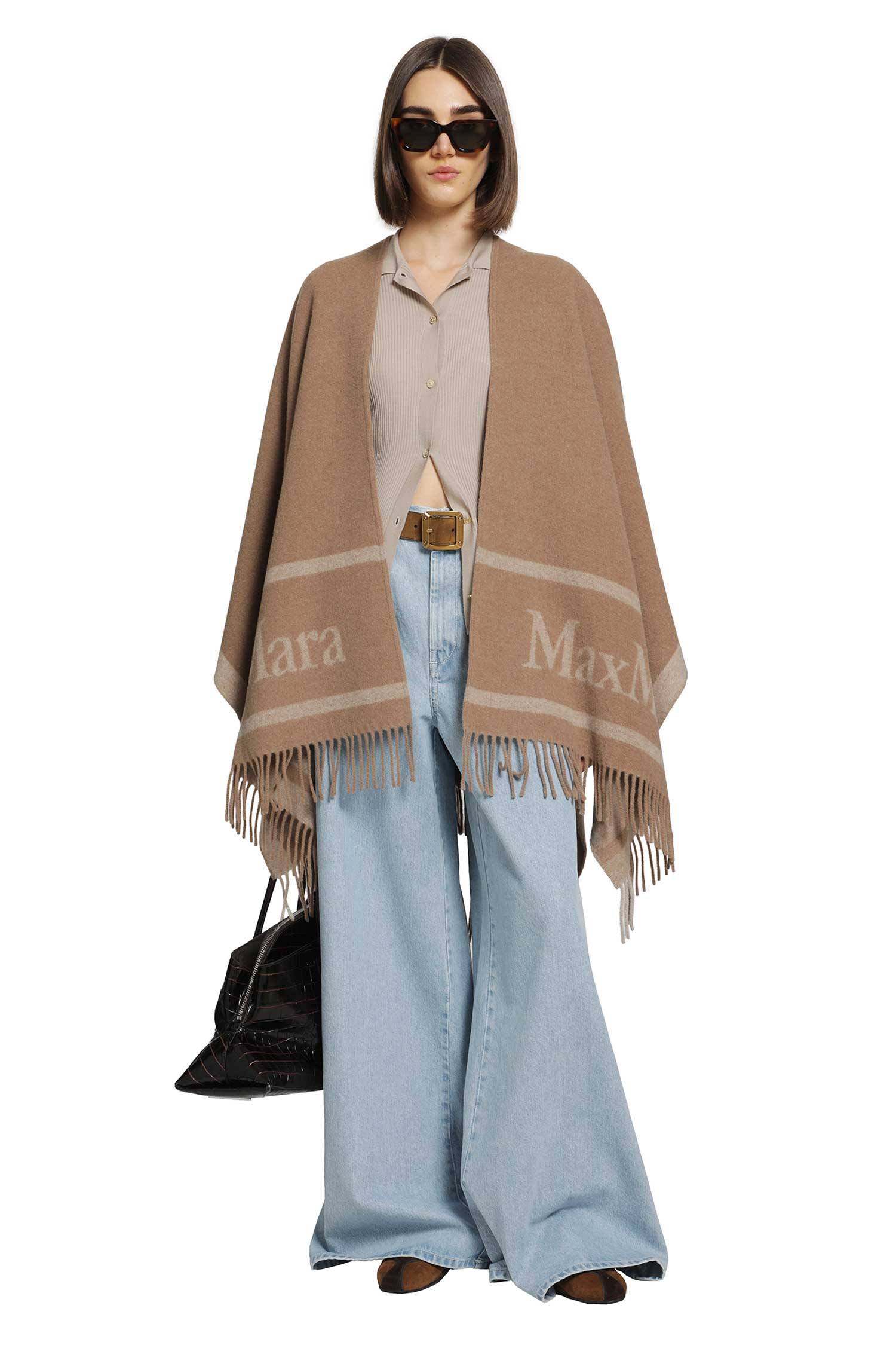 MAX MARA Jacquard Wool Poncho woman