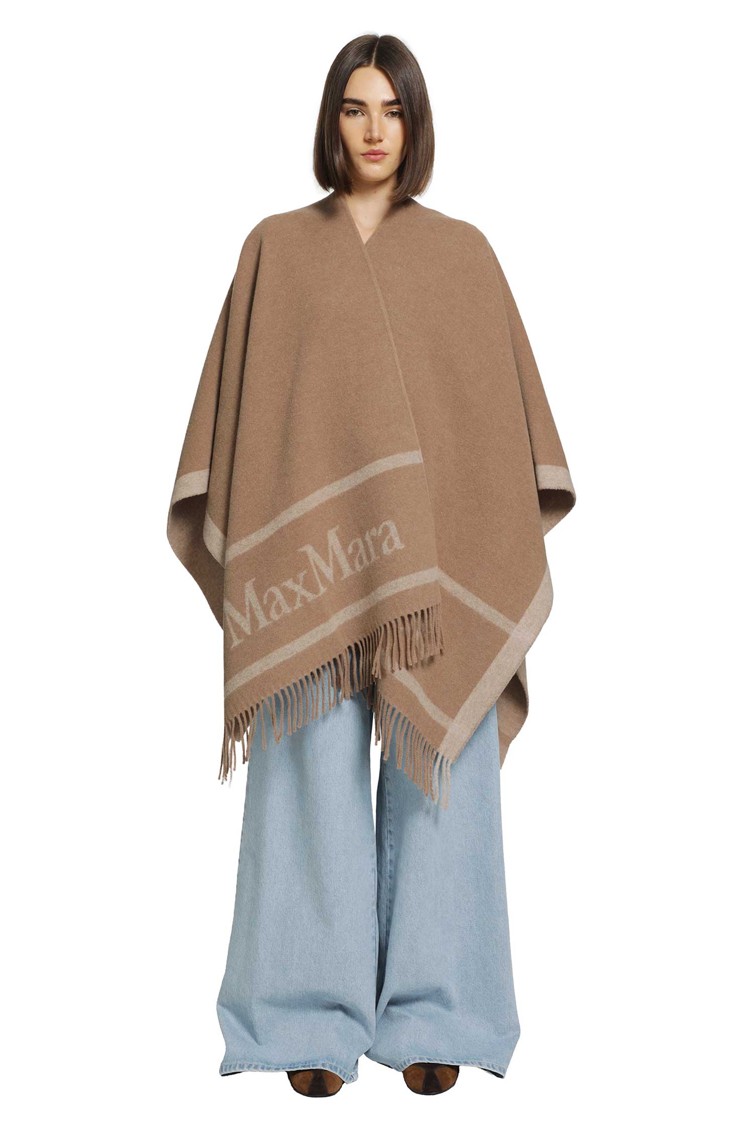 Jacquard Wool Poncho