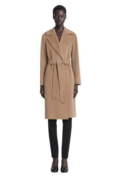 Wool Cashmere Silk Long Wrap Coat