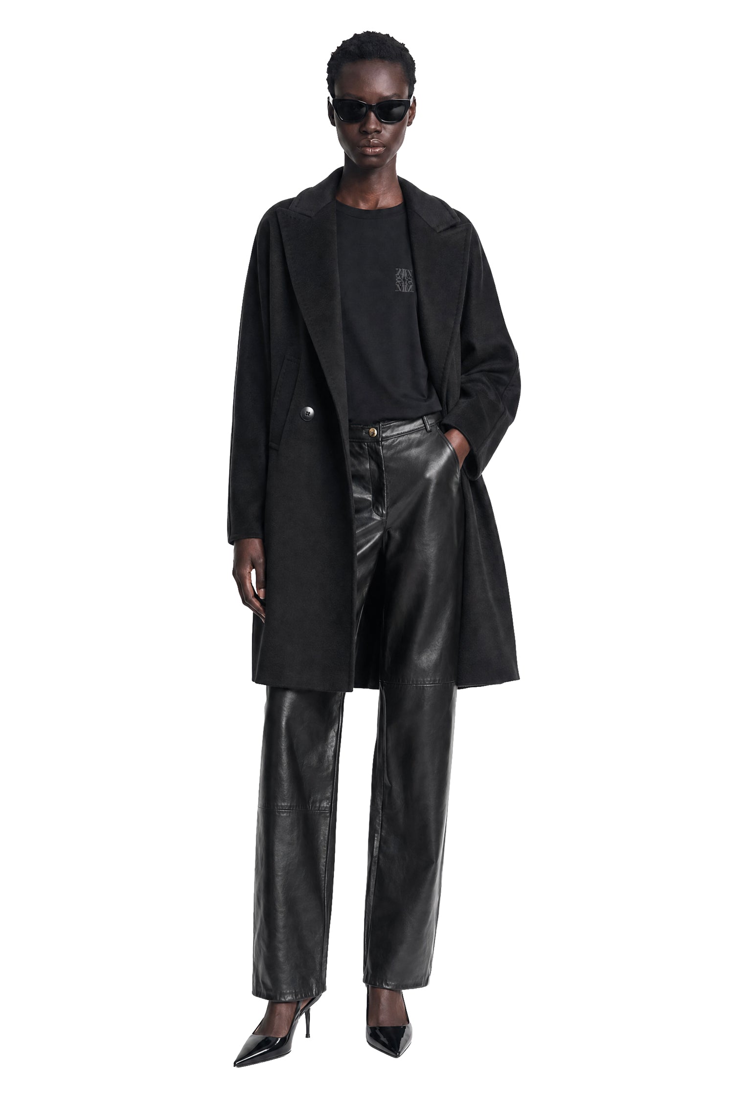 Double-Breasted Wool Broadcloth Coat