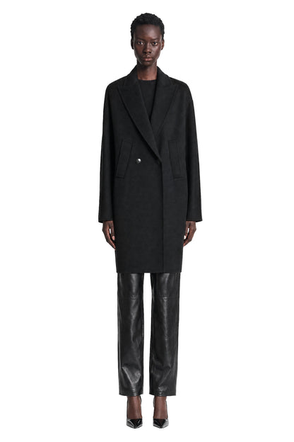 Double-Breasted Wool Broadcloth Coat