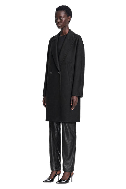 Double-Breasted Wool Broadcloth Coat