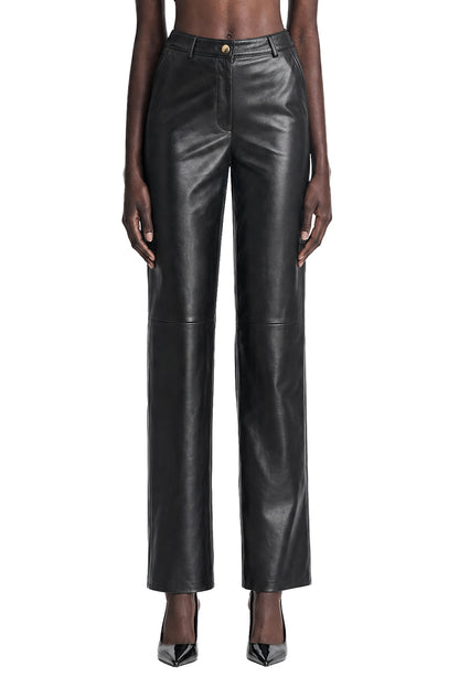 Nappa leather Barrel-leg Trousers