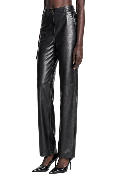 Nappa leather Barrel-leg Trousers