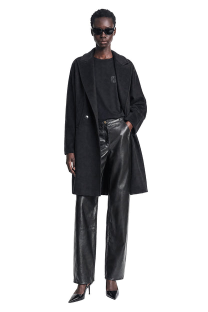 Nappa leather Barrel-leg Trousers