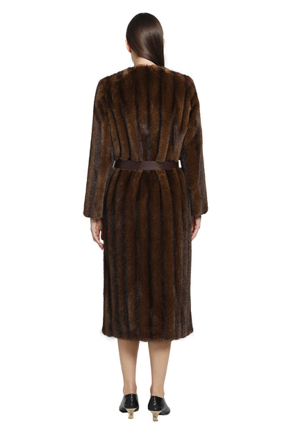 Fluffy-Textured Long Coat