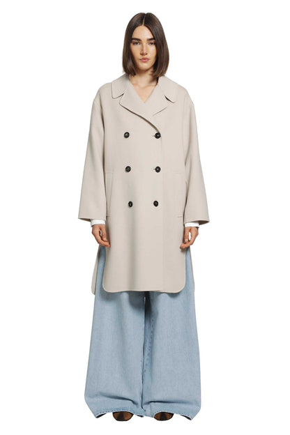 Double-breasted Wool Midi Coat