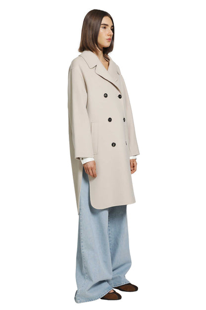 Double-breasted Wool Midi Coat
