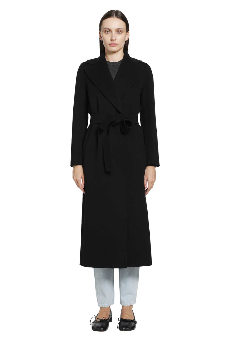 S MAX MARA Wool Broadcloth Wrap Coat woman