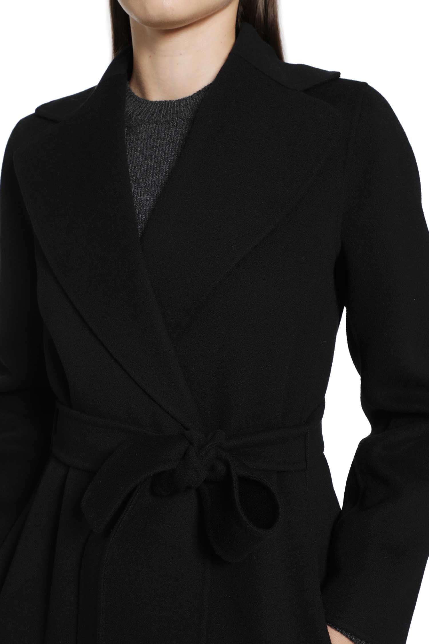 Wool Broadcloth Wrap Coat