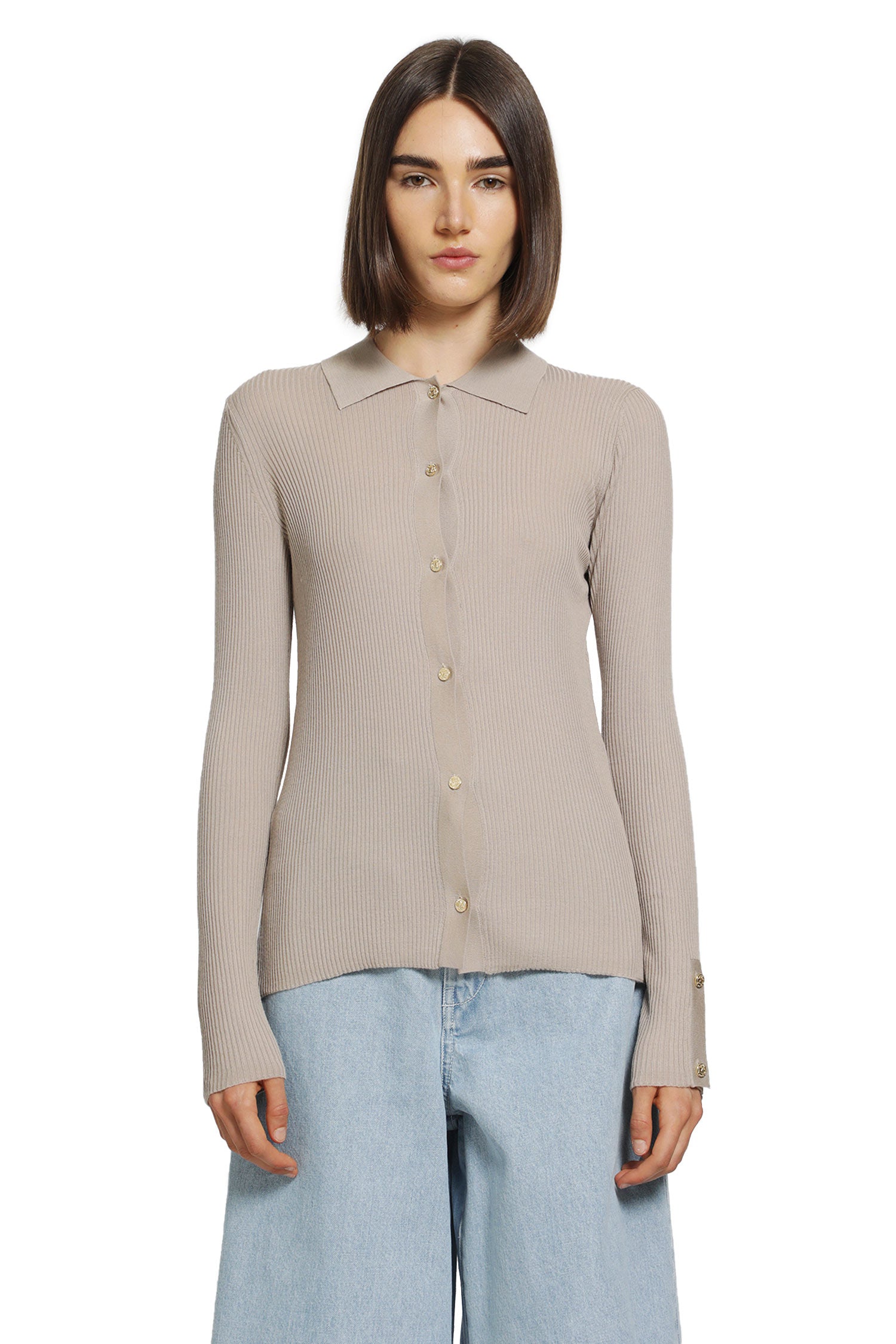 Wollen Yarn Fitted Cardigan