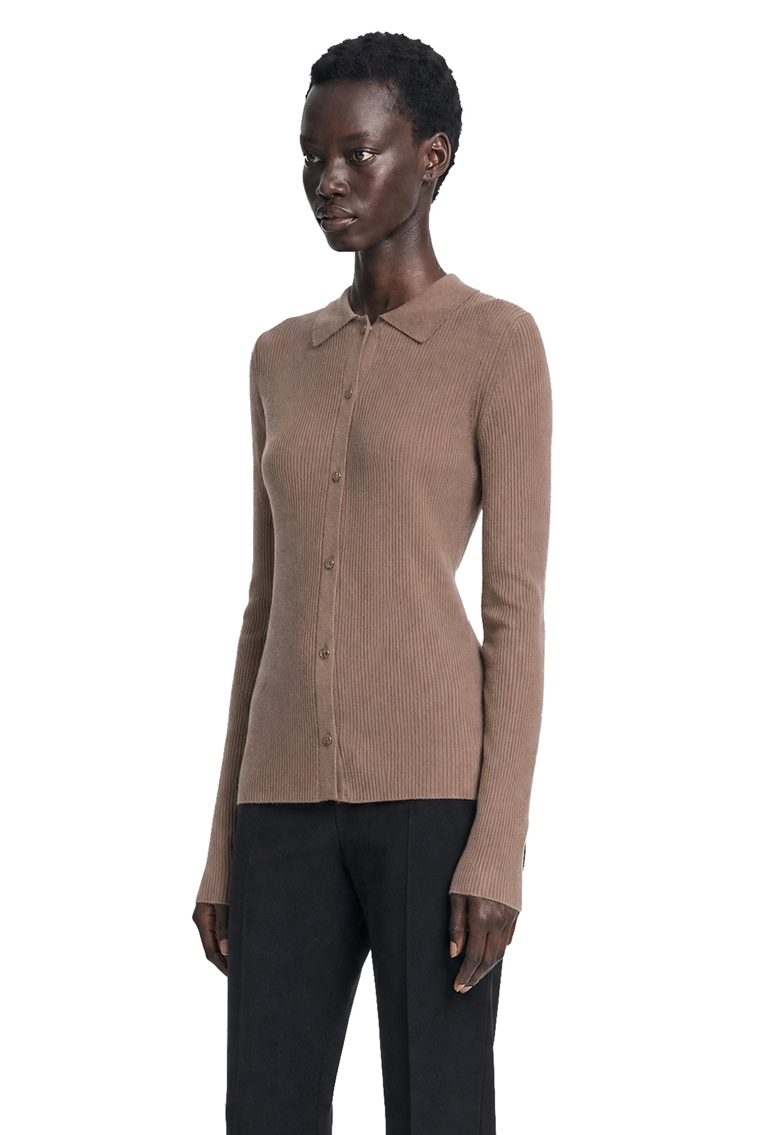Woollen Yarn Fitted Cardigan