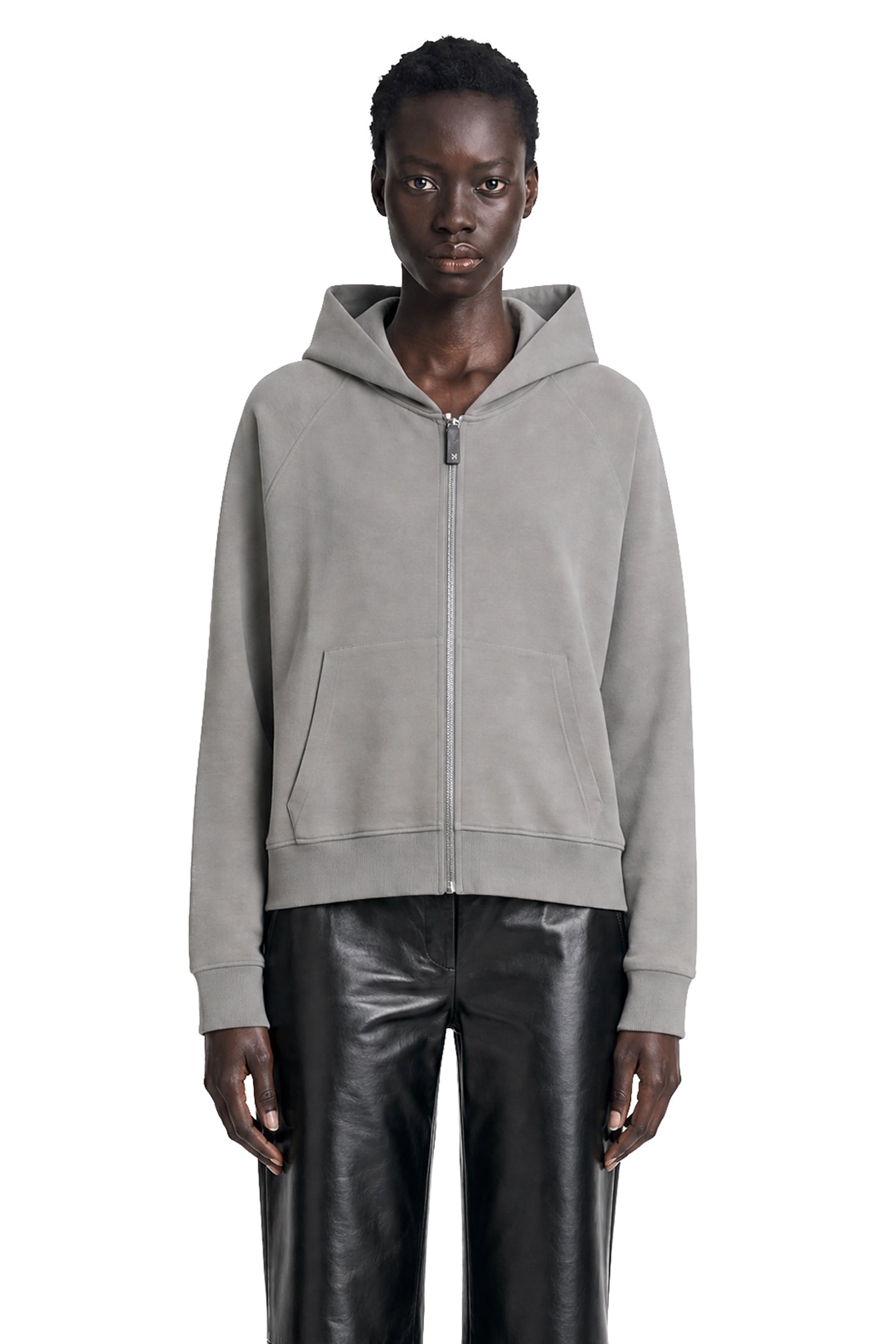 Technical Cotton Zip-Up Hoodie