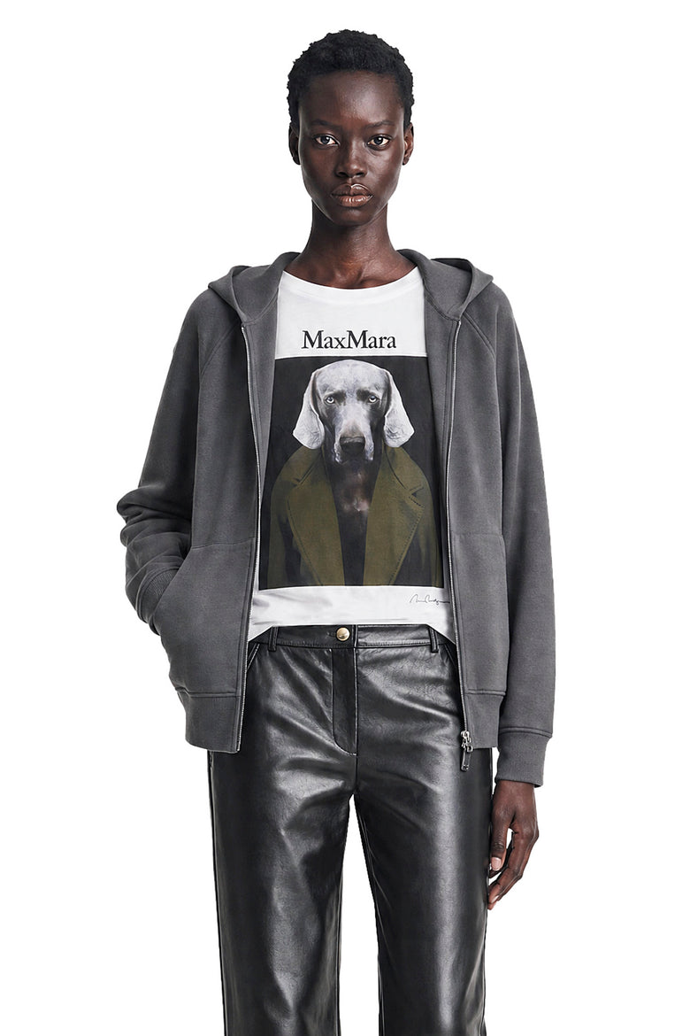 S MAX MARA Technical Cotton Zip-Up Hoodie woman