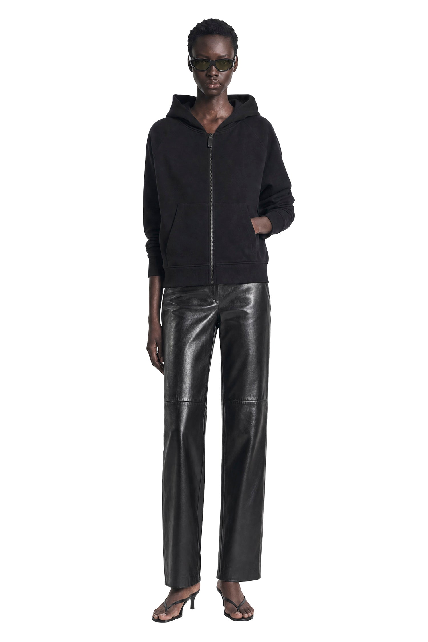 Technical Cotton Zip-Up Hoodie