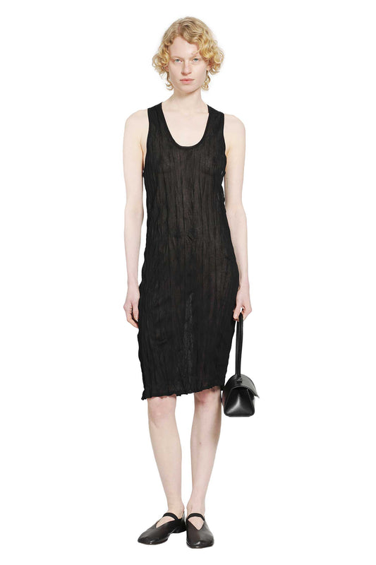 Crinkled Knit Tank Dress