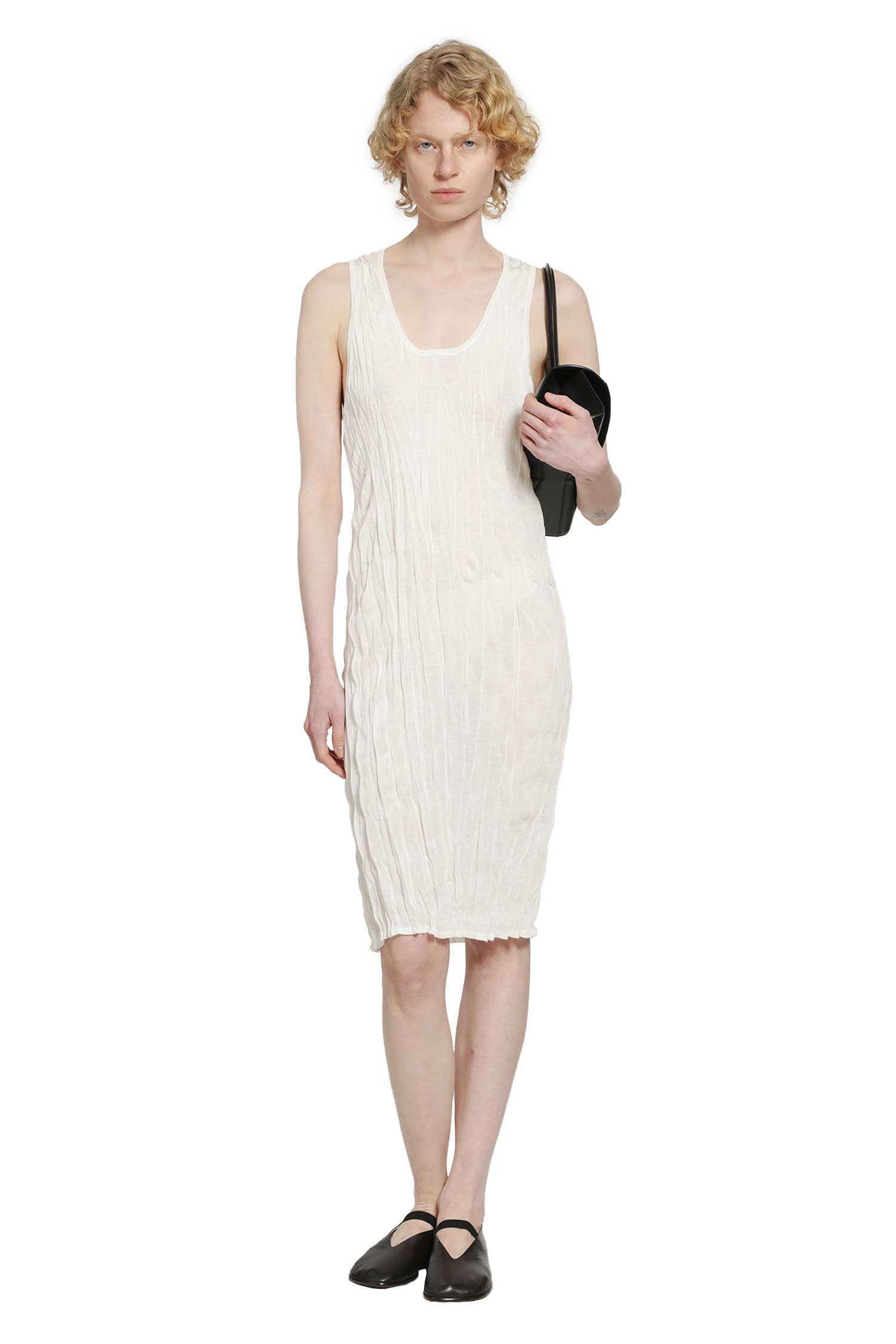 Crinkled Knit Tank Dress