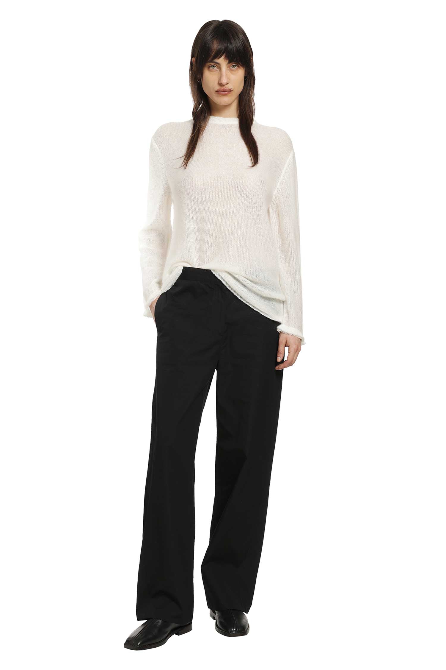 Long Open Weave Knit Sweater