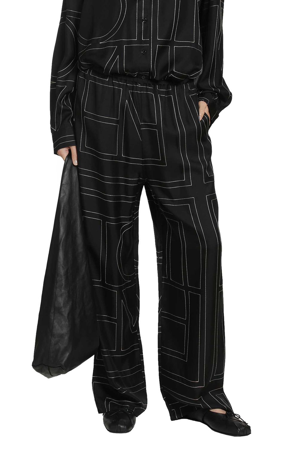 TOTEME Monogram Silk PJ Bottoms woman
