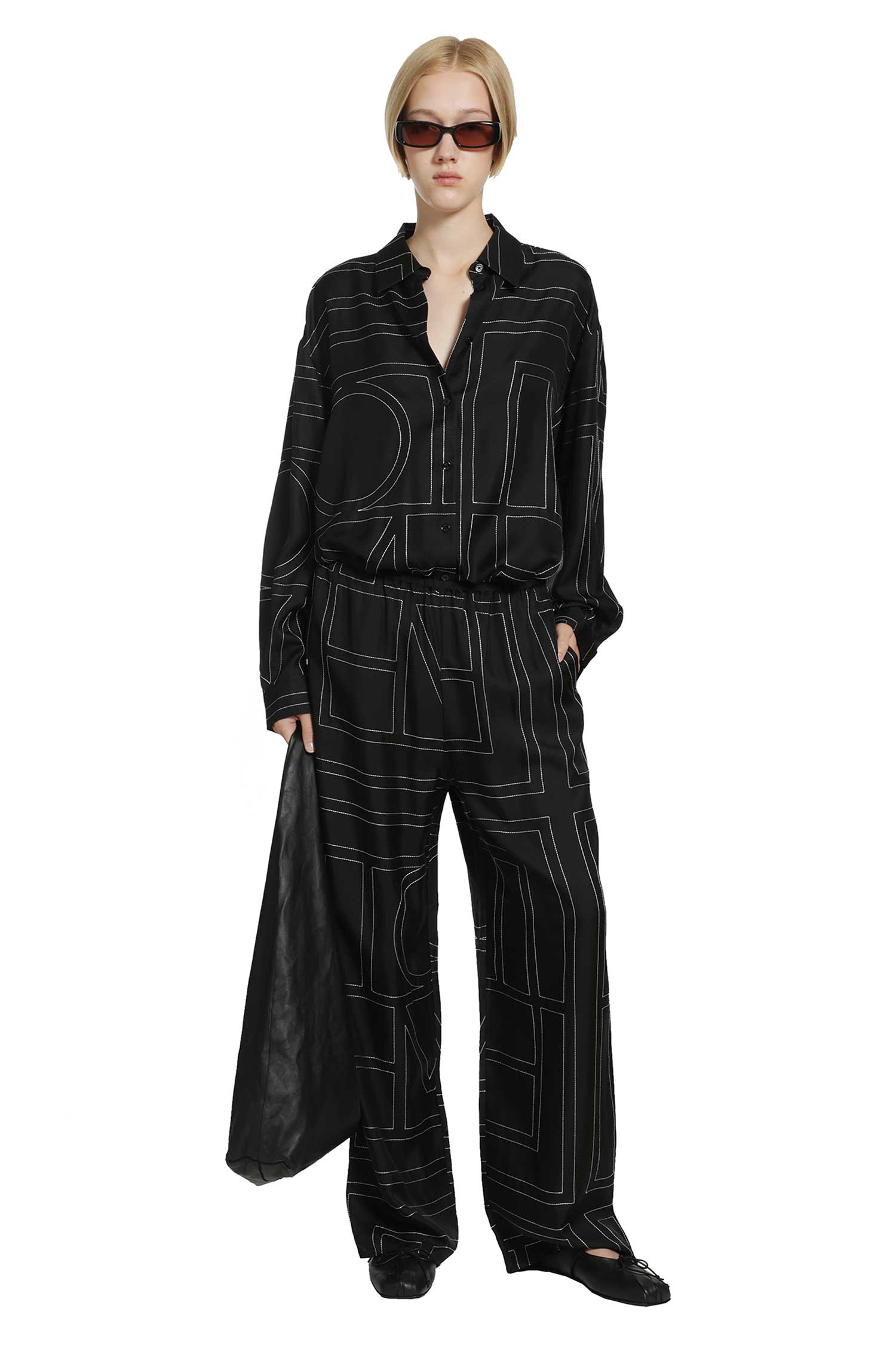 TOTEME Monogram Silk PJ Bottoms woman