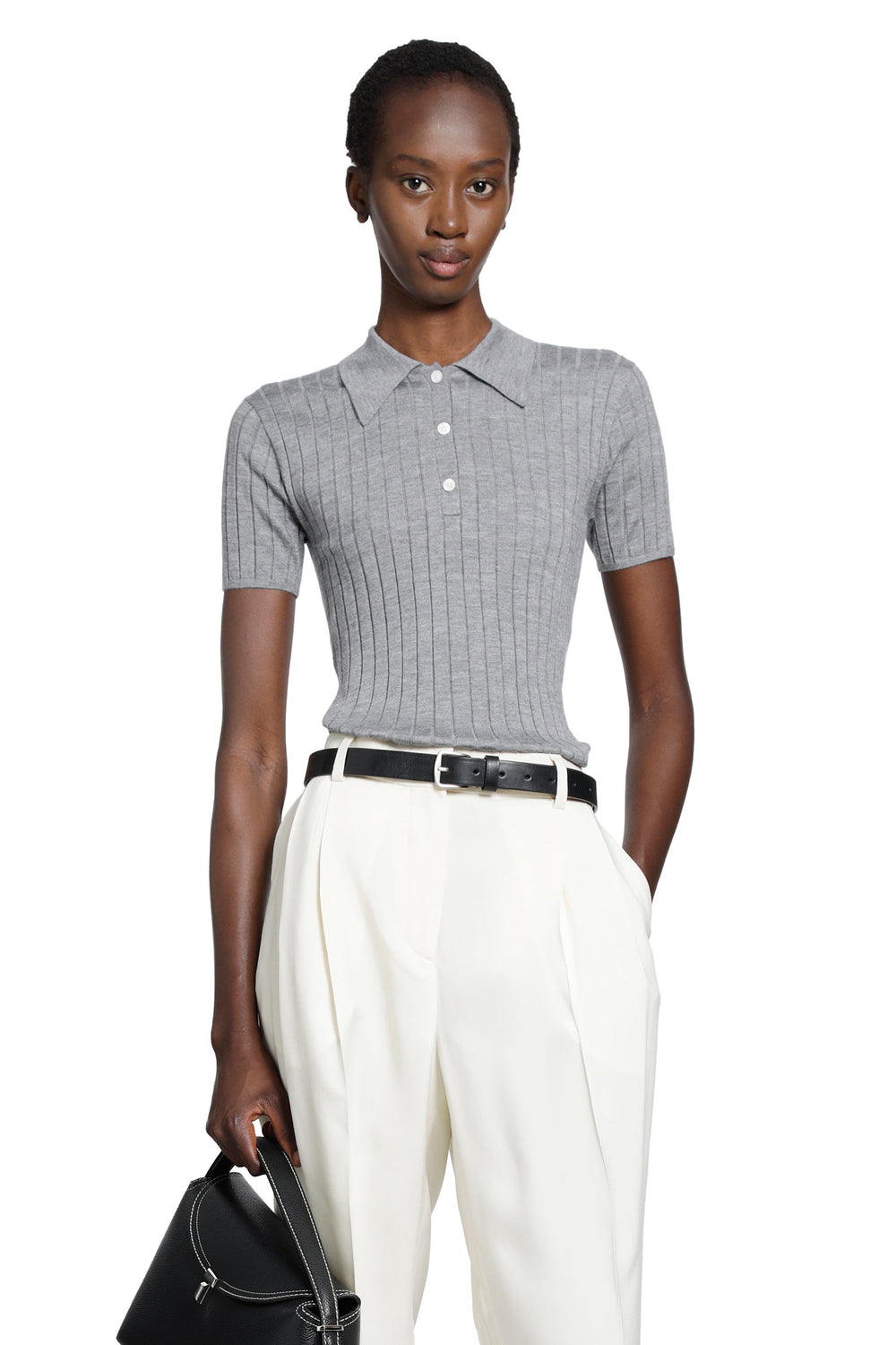 TOTEME Ribbed Cashmere Silk Polo woman