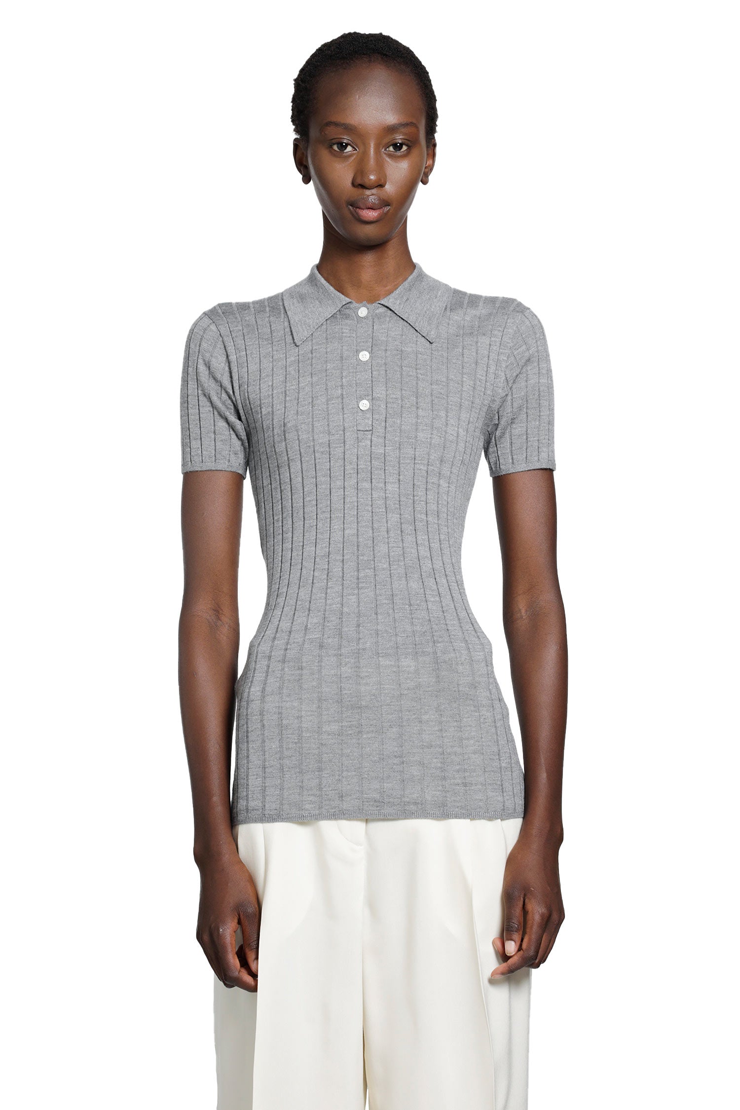 TOTEME Ribbed Cashmere Silk Polo woman