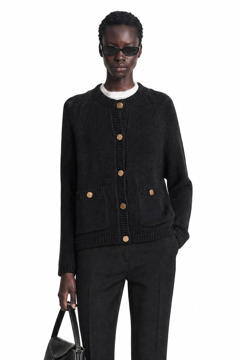TOTEME Hammered Button Cotton Cardigan woman