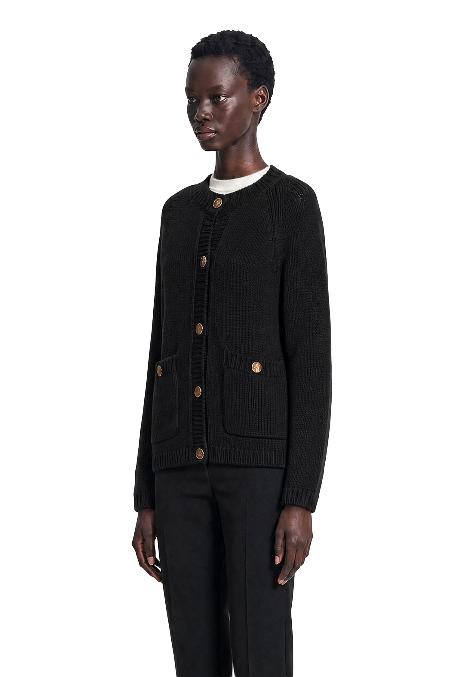 TOTEME Hammered Button Cotton Cardigan woman