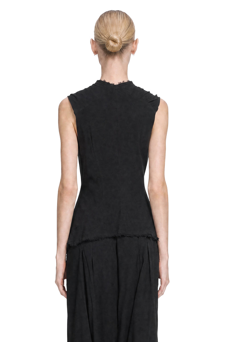 MARC LE BIHAN Knotted V-Neck Viscose Wool Top woman