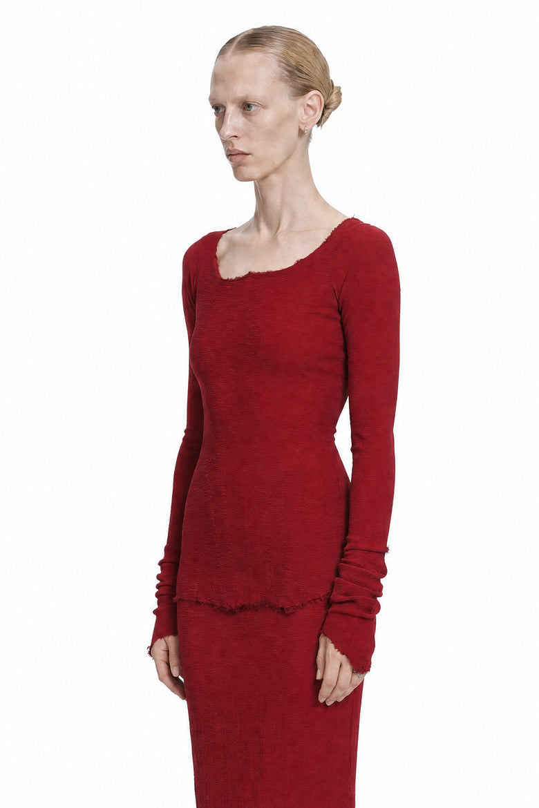 MARC LE BIHAN Stretch Long Sleeve Corset Top woman