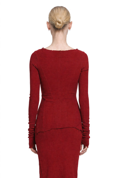 Stretch Long Sleeve Corset Top