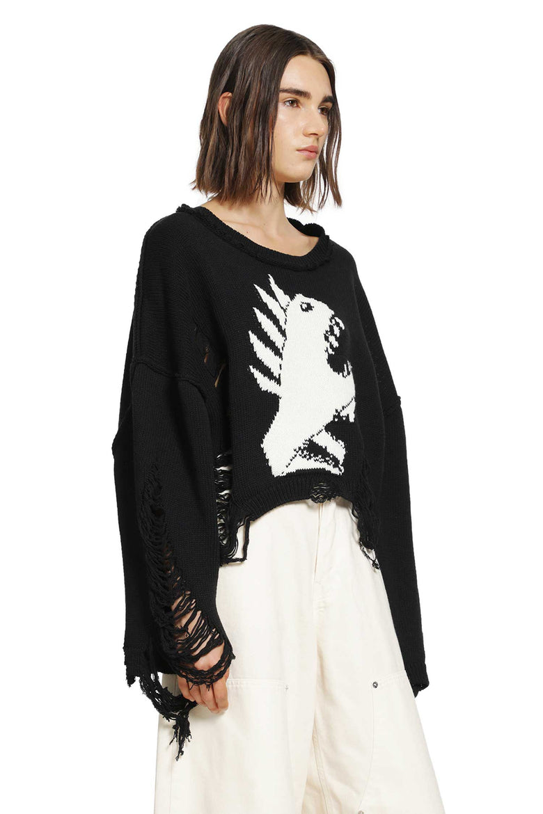 
              SSHEENA Jacquard Intarsia Cropped Sweater woman
            