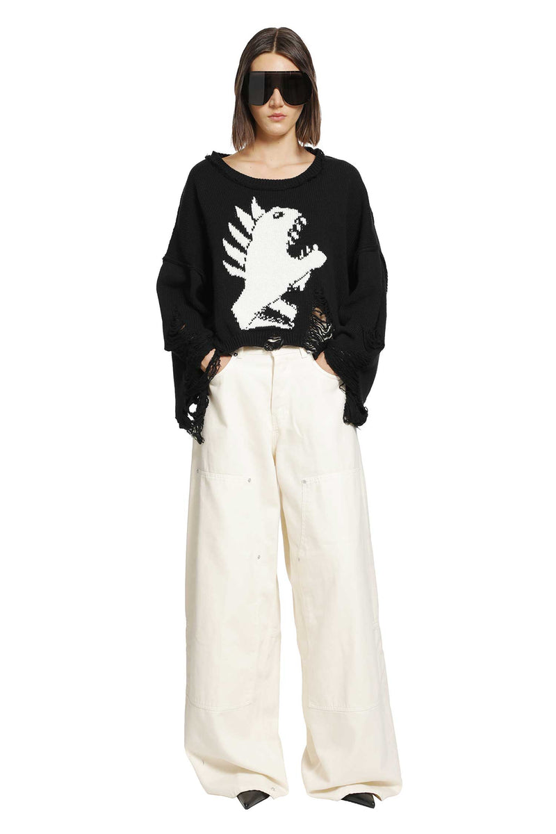 SSHEENA Jacquard Intarsia Cropped Sweater woman