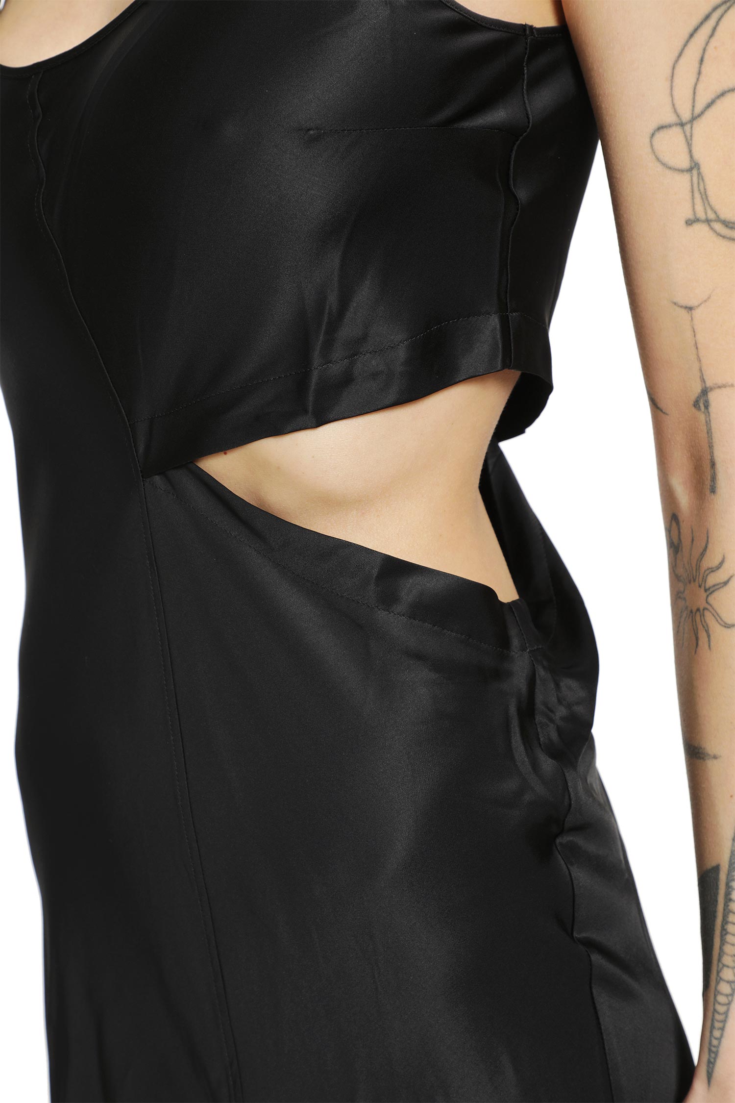 Cut-Out Dress in Satin